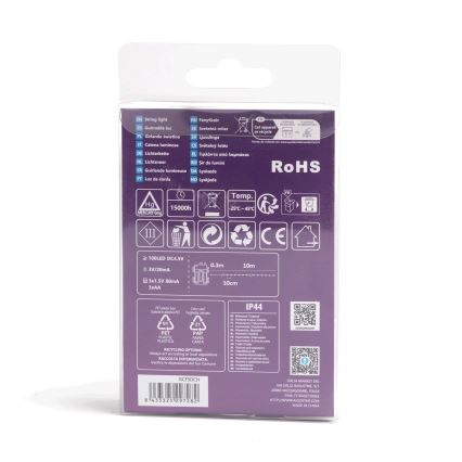 Aigostar - Cordão de Natal LED para Exterior 100xLED/8 funções/3xAA 10,3m IP44 multicolor