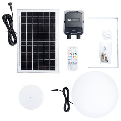 Aigostar - Lâmpada exterior LED RGBW dimerizável MESH LED/35W/3,7V 4000mAh 2700-6500K IP65 diâmetro 30 cm + controlo remoto