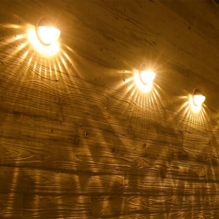 Aigostar - Luminária de parede solar LED RGB LED/2W/1,2V 300 mAh preta IP44