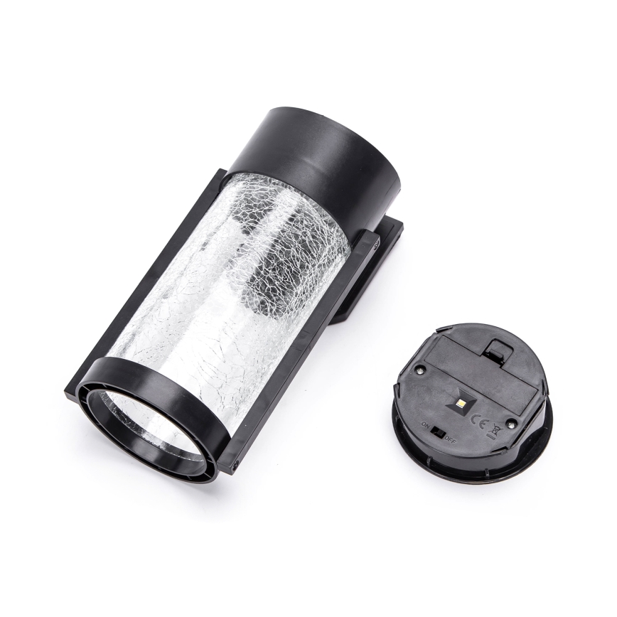 Aigostar - Luminária de parede solar LED RGB LED/2W/1,2V 300 mAh preta IP44