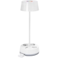 Aigostar - LED RGBW Candeeiro de mesa dimerizável com tomadas e porta USB LED/4,6W/230V 3000/4000/6500K branco