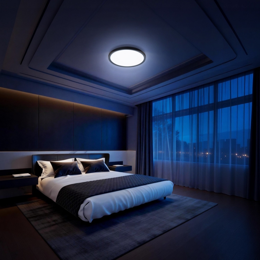 Aigostar - Candeeiro de teto LED RGBW dimerizável MESH LED/36W/230V 3000-6500K preto + comando remoto