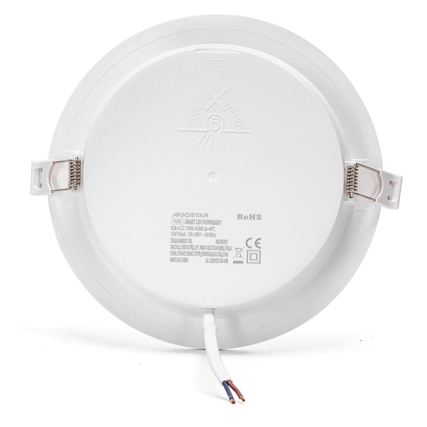 Aigostar - LED RGBW Foco de encastrar com regulação LED/15W/230V 2700-6500K diâmetro 17,5 cm Wi-Fi