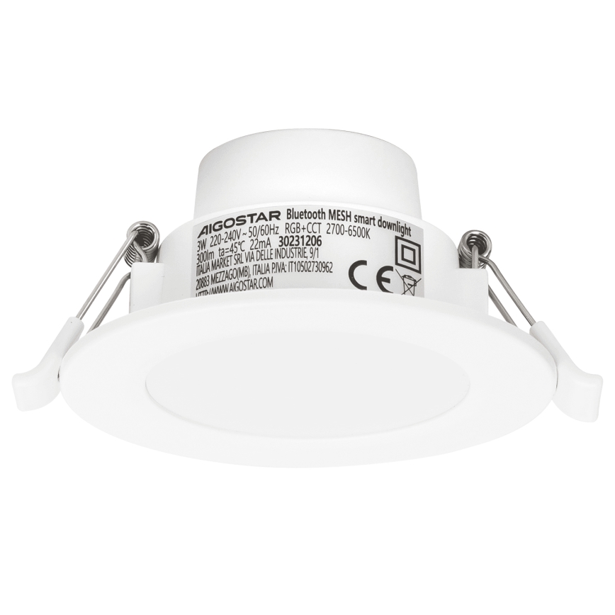 Aigostar - Luminária de embutir para casa de banho LED RGBW dimerizável MESH Smart LED/3W/230V 2700-6500K IP44