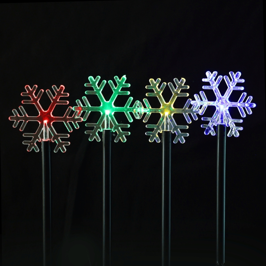 Aigostar - Luminária Solar LED RGBY 5xLED/1,2V/8 funções 1m IP65 800mAh flocos