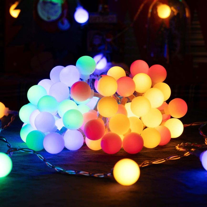 Aigostar - Guirlanda decorativa LED para exterior 5 m, 50 LEDs, 8 funções, IP44, multicolorida