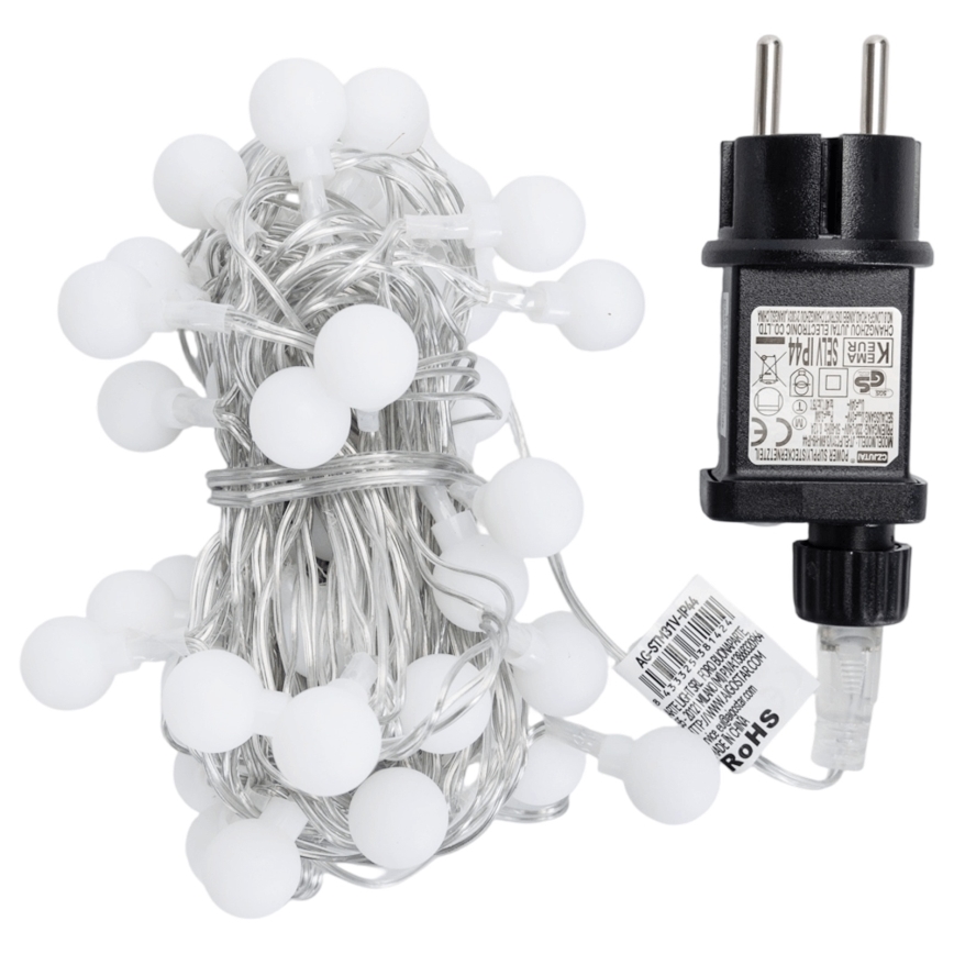 Aigostar - Guirlanda decorativa LED para exterior 5 m, 50 LEDs, 8 funções, IP44, multicolorida