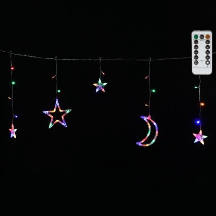Aigostar - LED RGBY Luzes de Natal para exterior 120xLED/8 funções 3x0,6m IP44 multicolorido + controlo remoto
