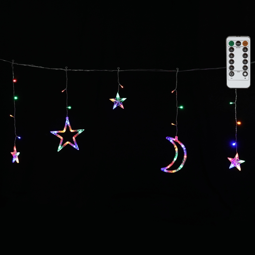 Aigostar - LED RGBY Luzes de Natal para exterior 120xLED/8 funções 3x0,6m IP44 multicolorido + controlo remoto