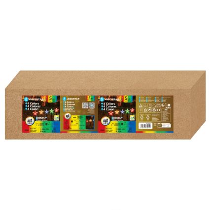 Aigostar - LED RGBY Candeeiro solar 5xLED/1,2V/8 funções 1m IP65 800mAh estrelas