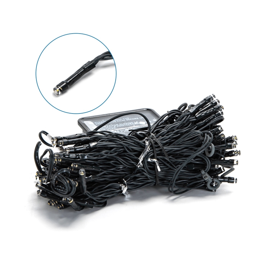 Aigostar - Fio de luzes de Natal solar LED 100xLED/8 funções 4x1m IP65 branco quente 800 mAh