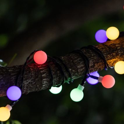 Aigostar - Fio decorativo solar LED 50xLED/8 funções 12m IP65 800 mAh multicolor