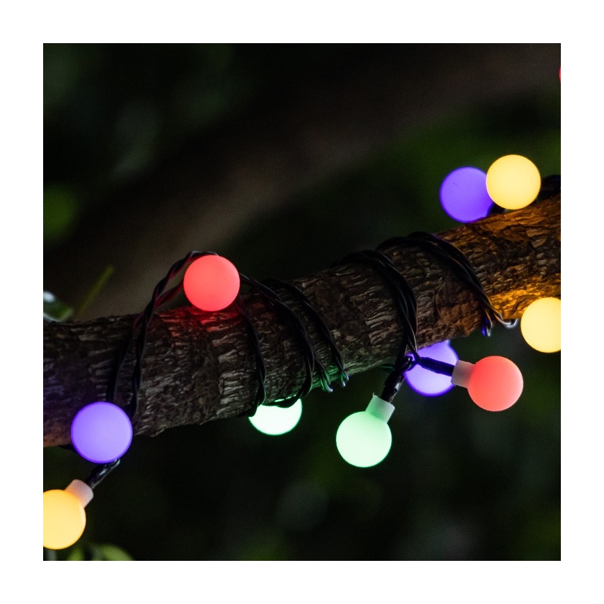 Aigostar - Fio decorativo solar LED 50xLED/8 funções 12m IP65 800 mAh multicolor