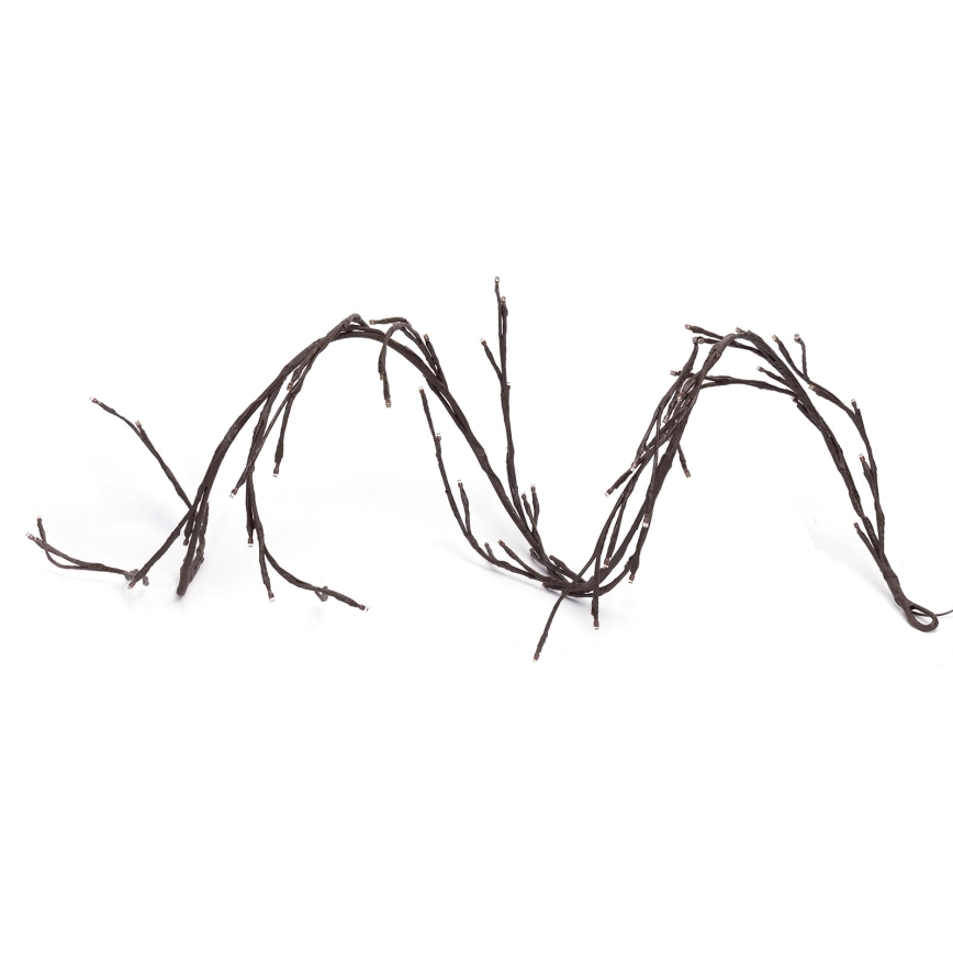 Aigostar - Fio de luz solar LED 72xLED/4m IP65 300 mAh branco quente para galhos de árvores