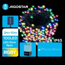 Aigostar - LED Solar Corrente de Natal 100xLED/8 funções 12m IP65 multicolor