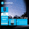 Aigostar - LED Solar Corrente de Natal 100xLED/8 funções 4,5x1,5m IP65 branco frio