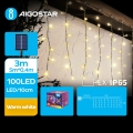 Aigostar - LED Solar Corrente de Natal 100xLED/8 funções 8x0,4m IP65 branco quente