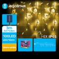 Aigostar - LED Solar Corrente de Natal 100xLED/8 funções 8x0,6m IP65 branco quente