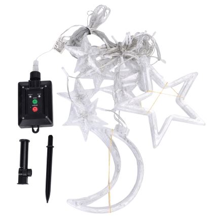 Aigostar - Guirlanda solar LED de Natal 120 LEDs/8 funções 3 x 0,6 m 500 mAh IP65 branco frio