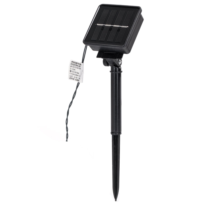 Aigostar - Fio de luzes de Natal solar LED 50xLED/8 funções 800 mAh 12m IP65 multicolor