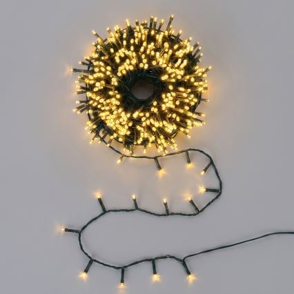 Aigostar - Cordão de Natal LED para Exterior 300xLED/8 funções 18m IP44 branco quente