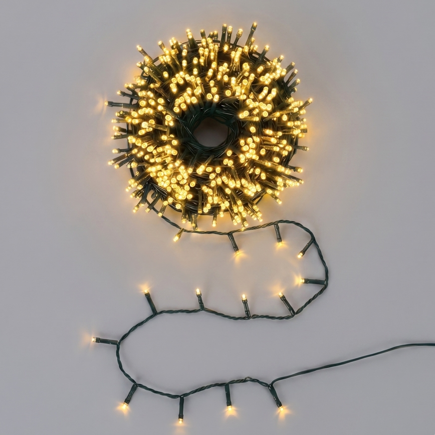 Aigostar - Cordão de Natal LED para Exterior 300xLED/8 funções 18m IP44 branco quente