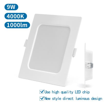 Aigostar - Luminária de embutir LED/9W/230V 4000K 14,5x14,5 cm branca