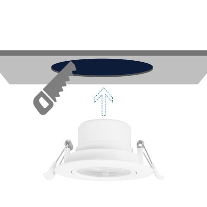Aigostar - Luminária de embutir para teto LED/7W/230V 3000K diâmetro 8,5 cm branco quente
