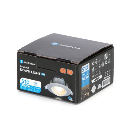 Aigostar - Luminária de embutir para teto LED/7W/230V 3000K diâmetro 8,5 cm branco quente