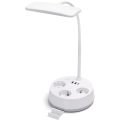 Aigostar - Luminária de mesa LED dimerizável com tomadas e porta USB LED/4,6W/230V 3000/4000/6500K branca
