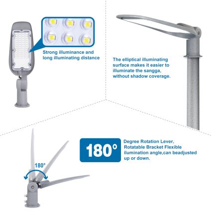 Aigostar - Luminária de rua SLIM LED/200W/230V 6500K IP65