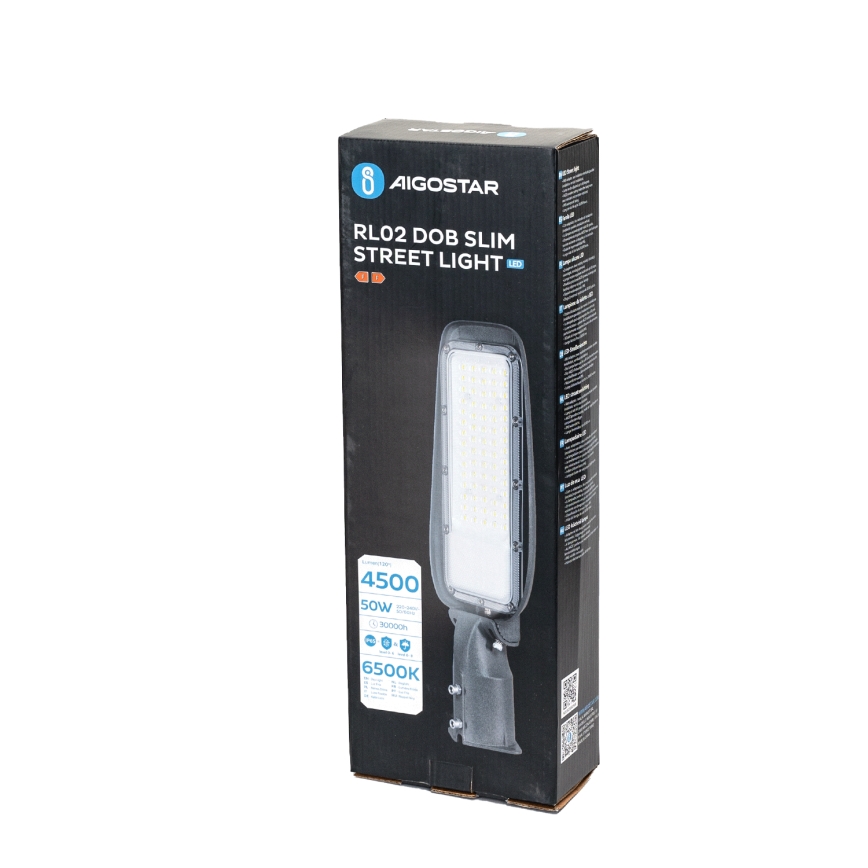 Aigostar - Luminária de rua SLIM LED/50W/230V 6500K IP65