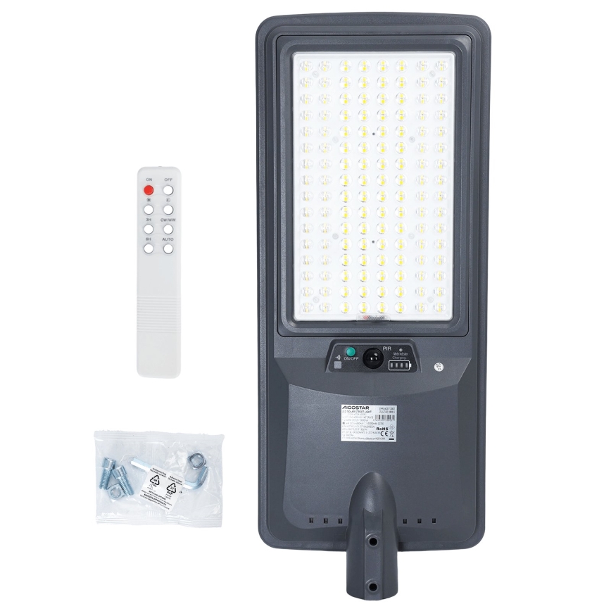 Aigostar - Lâmpada LED solar de rua com sensor LED/300W/3,2V 3600mAh + controlo remoto