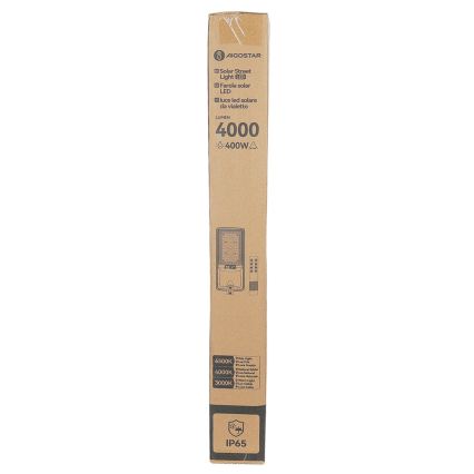 Aigostar - Lâmpada LED solar de rua com sensor LED/300W/3,2V 3600mAh + controlo remoto