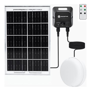 Aigostar - Luminária de tecto solar LED com sensor LED/70W/3,7V 6000 mAh IP65 + comando remoto