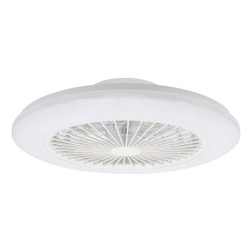Aigostar - Luminária de teto LED regulável com ventilador LED/40W/230V 2700-6500K diâmetro 48,5 cm branca + controlo remoto