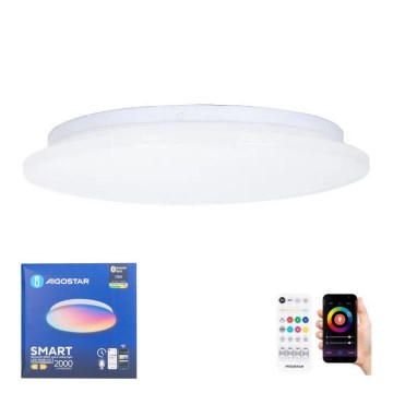 Aigostar - Luminária de teto para banheiro LED RGBW dimmerizável MESH Smart LED/18W/230V 3000-6500K IP44 + controlo remoto