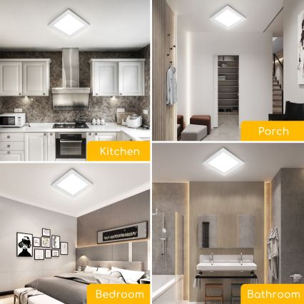 Aigostar - Luminária de teto sobreposta LED/9W/230V 6000K 12,2x12,2 cm branca