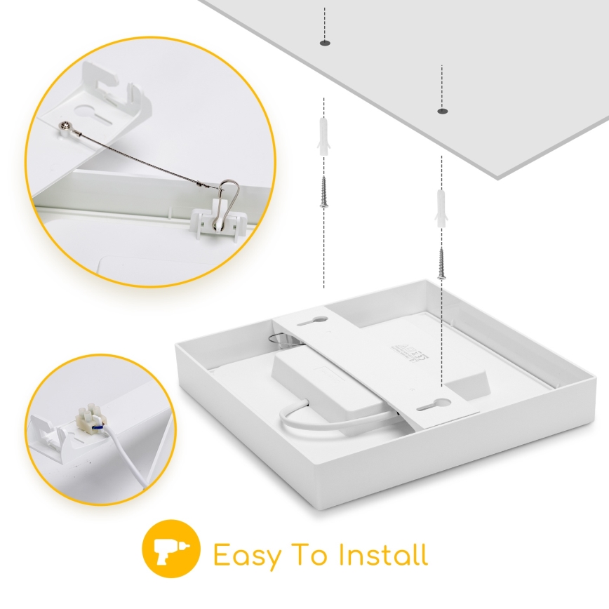 Aigostar - Luminária de teto sobreposta LED/9W/230V 6000K 12,2x12,2 cm branca