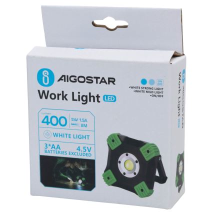 Aigostar - Luminária de Trabalho LED/5W/3xAA 6500K IP44