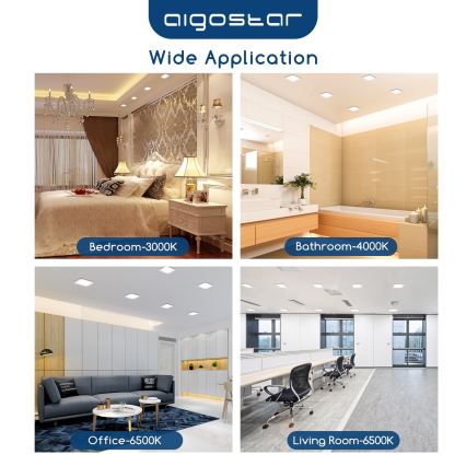 Aigostar - Luminária LED de embutir 6W/230V 6500K 12x12 cm branca