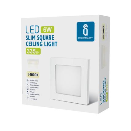 Aigostar - Luminária LED de teto sobreposta 6W/230V 4000K 12,2x12,2 cm branca