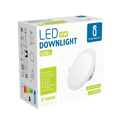 Aigostar - Luminária de embutir LED para casa de banho LED/15W/230V 4000K IP44 diâmetro 14,5 cm branco