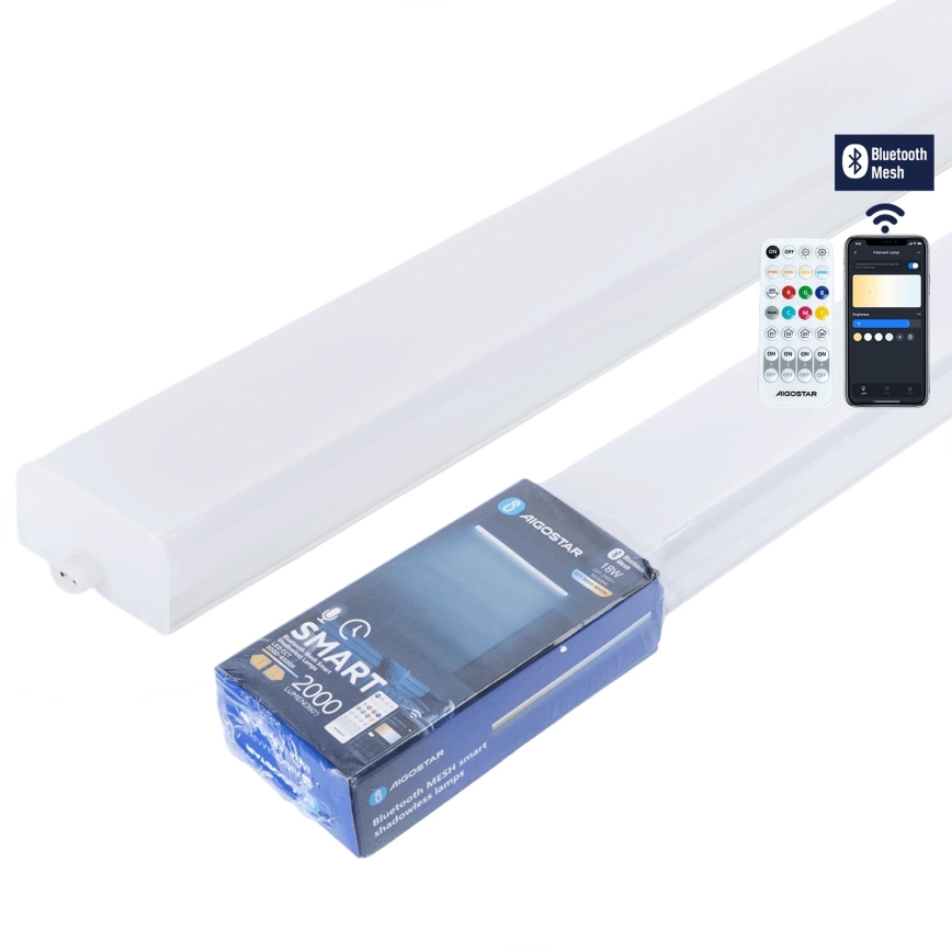 Aigostar - Luminária LED dimerizável tipo fluorescente MESH LED/18W/230V 3000-6500K + controlo remoto
