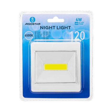 Aigostar - Luminária Noturna Portátil LED/3xAAA 6500K