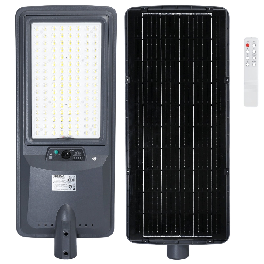 Aigostar - Lâmpada de rua solar LED com sensor LED/400W/3,2V 4800mAh + controlo remoto