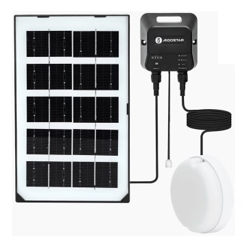 Aigostar - Luminária solar LED/35W/12V 3000 mAh 6500K IP65 Ø 16,8 cm + controlo remoto
