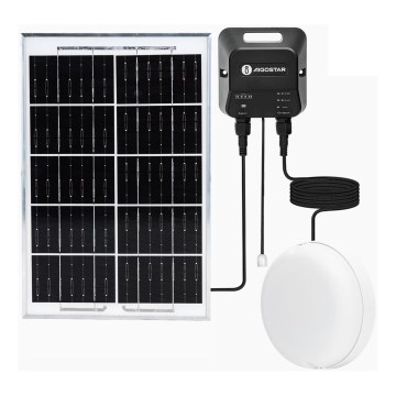 Aigostar - Luminária solar LED/70W/12V 6000 mAh 6500K IP65 diâmetro 20,5 cm + controlo remoto