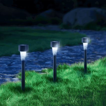 Aigostar - Luminária solar LED LED/2V IP44 40 mAh preta