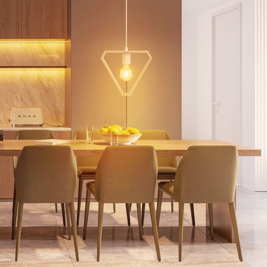 Aigostar - Lustre de madeira suspenso por cabo 1xE27/60W/230V pinho